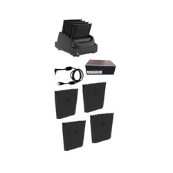 TC51/TC56 Battery charger kit, includes 4-slot spare battery charger, and (4) PowerPrecision+ spare lithium ion batteries (4150