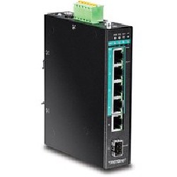 TRENDnet 5-Port GGB PoE+ DIN-Rail Switch/Hardened Industrial