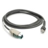 Zebra Cable - Shielded USB: Series A Connector, 9FT (2.8M), Straight