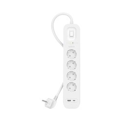 Belkin Socket Strip With Overvoltage/Protection 4-Way With 1 X USB-A