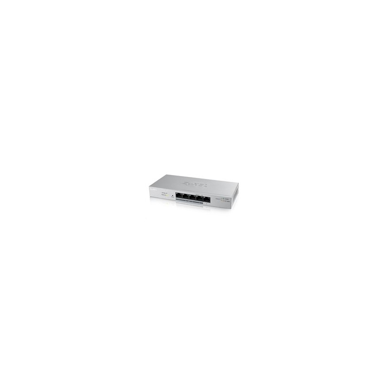 Zyxel GS1200-5HPv2 5-port Desktop Gigabit Web Smart PoE switch, 4x PoE+ GbE, PoE 60W, fanless