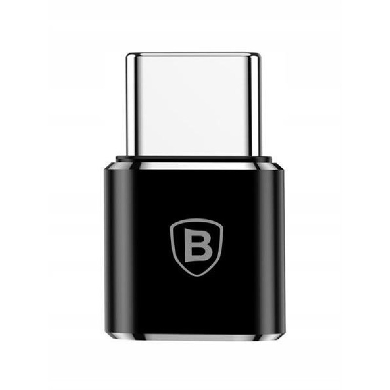 Baseus adaptér z microUSB na USB-C černý
