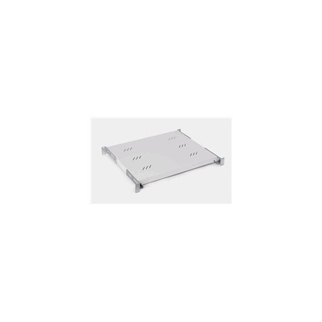 TRITON Police s perforací 19", 1U/650mm, nosnost 80kg, šedá