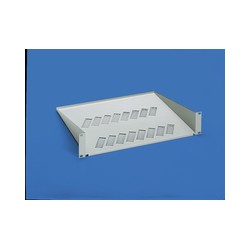 Vertiv Knurr 19'' QuickFix Shelf, D 565-740 WxL 430x500, RAL 7021, sheet steel
