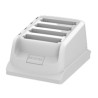 HC2X/HC5X Healthcare user swappable spare white battery cup to charge 4 HC2X/5X Li-ion batteries.