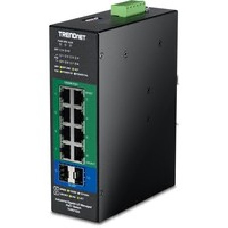 TRENDnet 10-Port Industrial Gigabit L2/2 Managed PoE+ DIN-Rail Switch