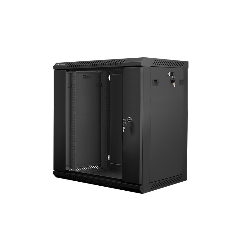 Nástěnný rack 19'' 12U 600X450mm černý flat pack