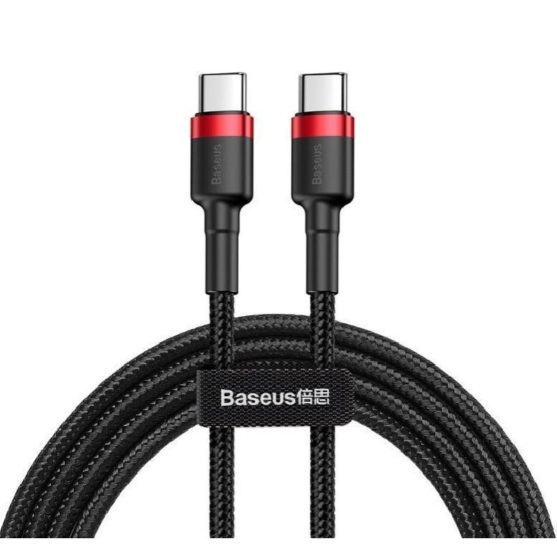 Baseus datový kabel Cafule USB-C PD2.0 1m 60W (20V 3A) černo-červený