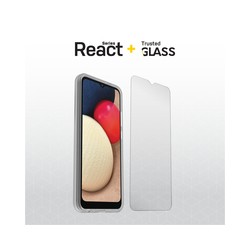 OtterBox React + Trusted Glass/Samsung Galaxy A02S - Clear
