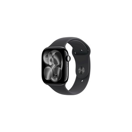 Apple Watch Series 11 GPS + Cellular 46mm Jet Black Aluminium Case with Black Sport Band - M/L