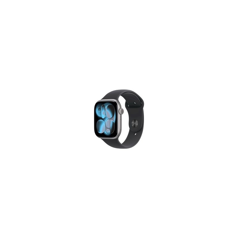 Apple Watch Series 11 GPS + Cellular 46mm Space Grey Aluminium Case with Black Sport Band - M/L