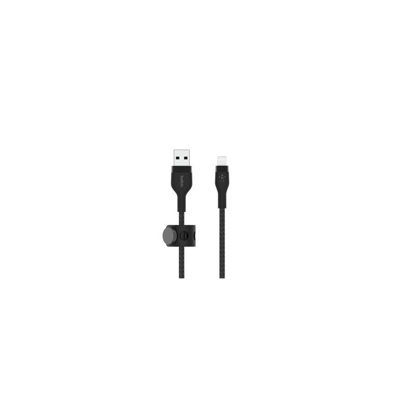 PRO FLEX LIGHTNING/USB-A SILICO/USB-A SILICONE CABLE APPLE CERTI CAA010BT3MBK