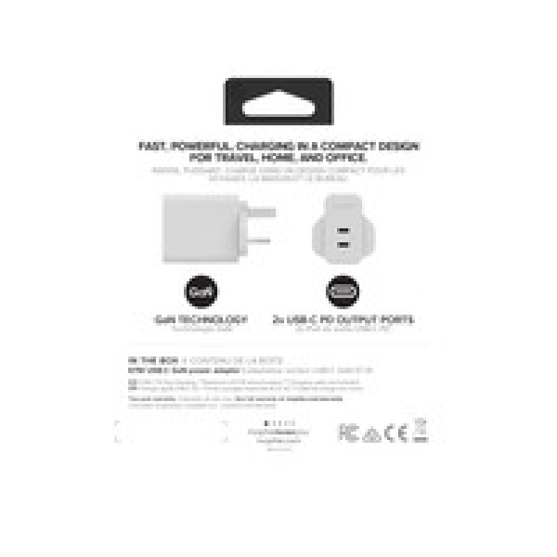 ZAGG Mophiewall Adapterusbcpd/DUAL67WGANWHITEUK (2XUSBC)