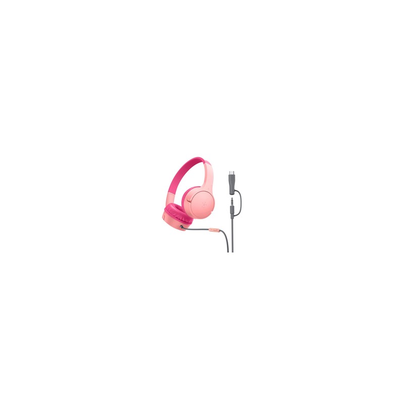Belkin Soundform Mini Wired ON-Ear/Headphones - USB-C 3.5MM Pink