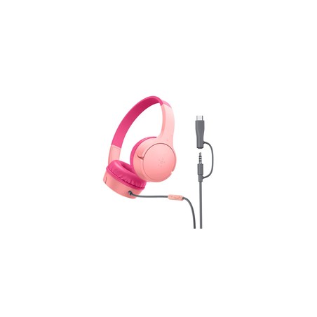 Belkin Soundform Mini Wired ON-Ear/Headphones - USB-C 3.5MM Pink