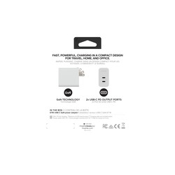 MOPHIEWALL ADAPTERUSBCPD/DUAL67WGANWHITENA (2XUSBC)