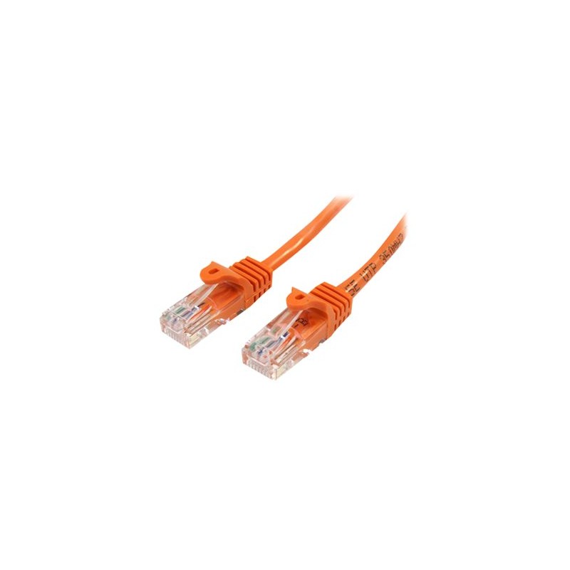 Startech 1M CAT 5E Orange Snagless/Ethernet RJ45 Cable Male TO Male