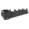 Multi-slot cradle to charge up to four TC53/TC58 TC53e/TC58e/TC53e-RFID devices and four batteries. Includes shims and PS