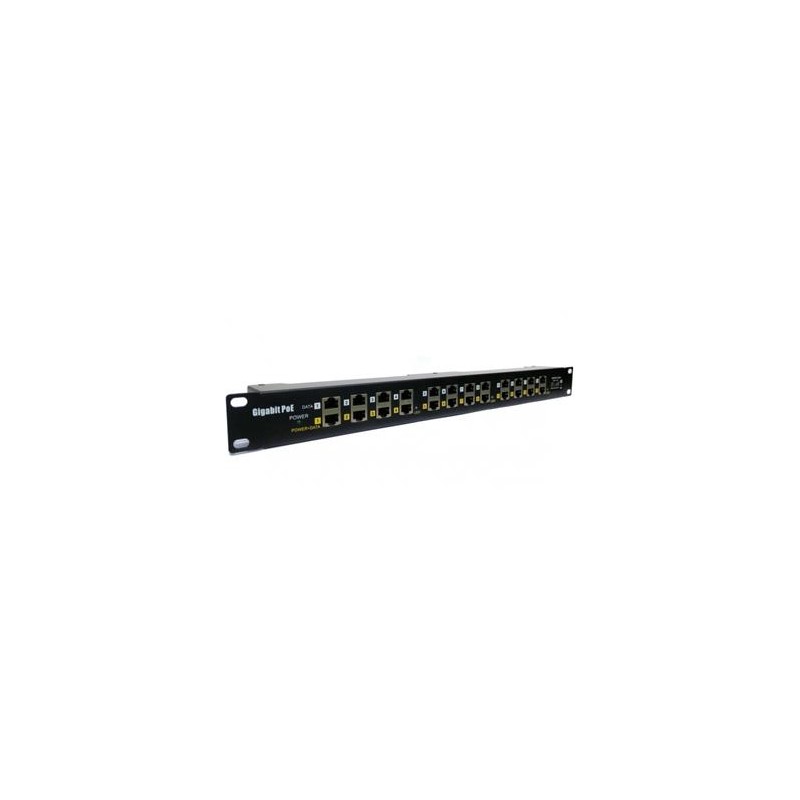 POE Gigabitový Patch panel Cat5 19" 12port 1U
