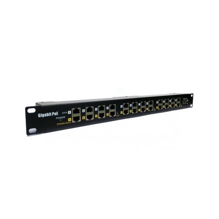 POE Gigabitový Patch panel Cat5 19" 12port 1U