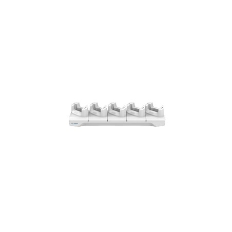 HC2X/HC5X Healthcare white 5-slot charge only cradle. Compatible with hand strap. Power supply, DC cable, and AC line cord sold