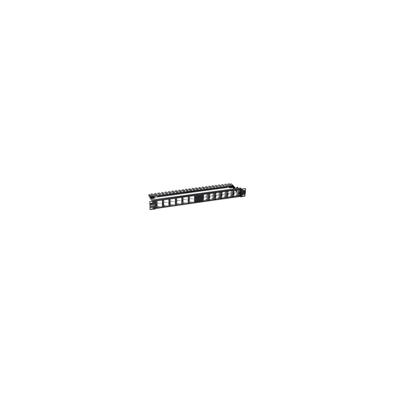 24-PORT BLANK ANGLED KEYSTONE/SHIELDED 1U PATCH PANEL