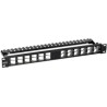 24-PORT BLANK ANGLED KEYSTONE/SHIELDED 1U PATCH PANEL