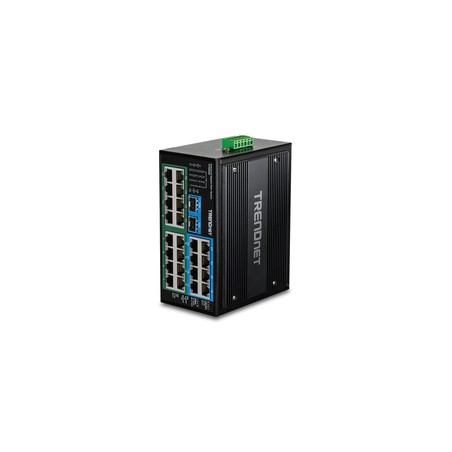 TRENDnet 26-Port Hardened Industrial/GB PoE+ DIN-Rail Switch
