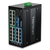 TRENDnet 26-Port Hardened Industrial/GB PoE+ DIN-Rail Switch