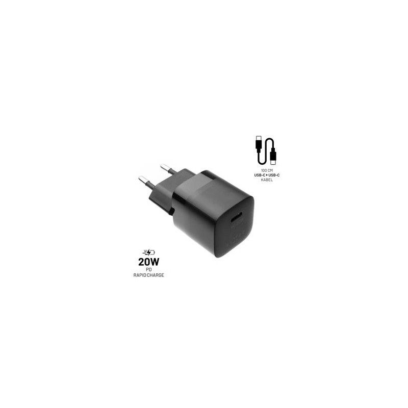 FIXED nabíječka, USB-C,USB-C/USB-C kabel,1m, 20W
