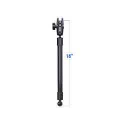 RAM® 18" PVC Pipe Extension with Ball Ends & Double Socket Arm