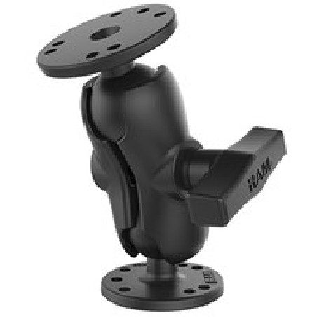 RAM® Universal Double Ball Mount with Two Round Plates RAM101UB