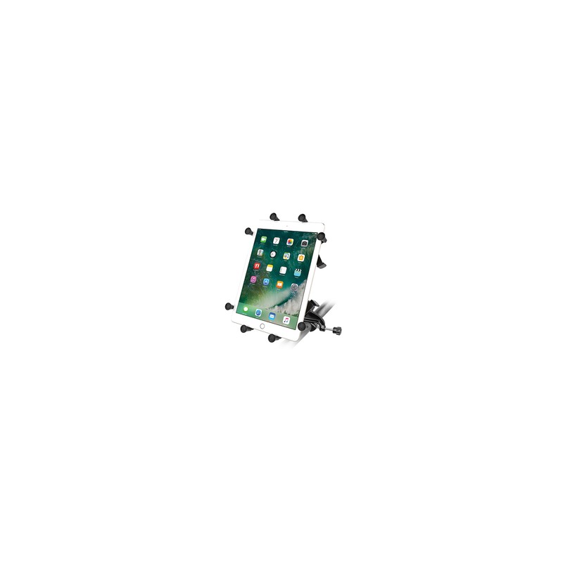 RAM® X-Grip® Mount with Yoke Clamp Base for 9"-10" Tablets