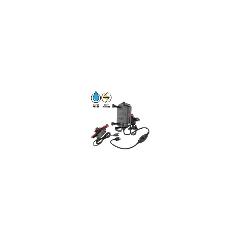 RAM® Tough-Charge™ 15W Waterproof Wireless Charging Motorcycle Mount