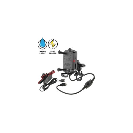 RAM® Tough-Charge™ 15W Waterproof Wireless Charging Motorcycle Mount