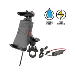 RAM® Quick-Grip™ 15W Waterproof Wireless Charging Handlebar Mount