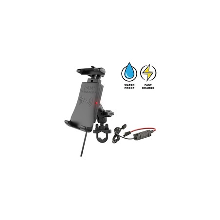 RAM® Quick-Grip™ 15W Waterproof Wireless Charging Handlebar Mount