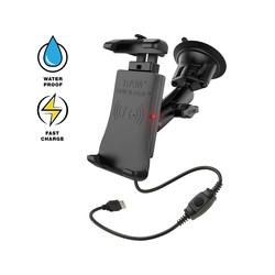 RAM® Quick-Grip™ 15W Waterproof Wireless Charging Suction Cup Mount
