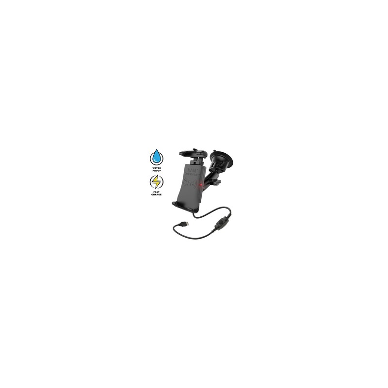 RAM® Quick-Grip™ 15W Waterproof Wireless Charging Suction Cup Mount