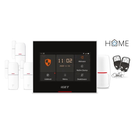 iGET HOME X5 Advanced - Domovní Wi-Fi smart alarm s LCD, kompletní set, podpora Tuya