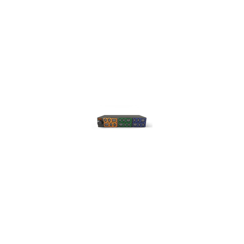 Vertiv Geist Rack PDU, Monitored (Unit Level), EC, 2U, input IEC 60309 230/400V 3x16A, locking outputs (12)C13 (6)C19