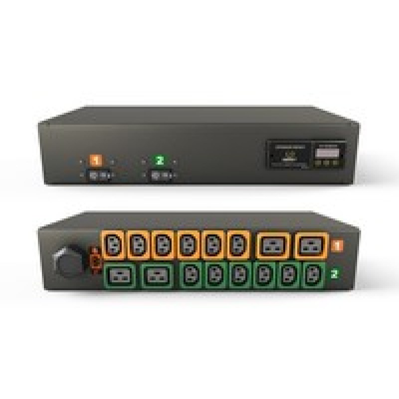 Vertiv Geist Rack PDU, Metered (upgradeable), 2U, input IEC 60309 230V 32A, locking outputs (12)C13 (4)C19 GI10023L