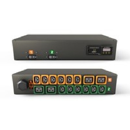 Vertiv Geist Rack PDU, Metered (upgradeable), 2U, input IEC 60309 230V 32A, locking outputs (12)C13 (4)C19 GI10023L