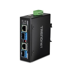 2-PORT INDUSTRIAL SFP TO GB/POE++ MEDIA CONVERTER