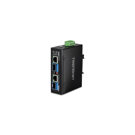 TRENDnet 2-Port Industrial SFP TO GB/PoE++ Media Converter
