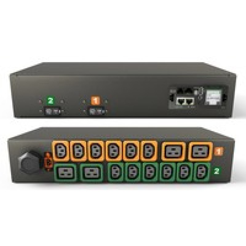 Vertiv Geist Rack PDU, Monitored (Unit Level), EC, 2U, input IEC 60309 230V 32A, locking outlets (12)C13 (4)C19