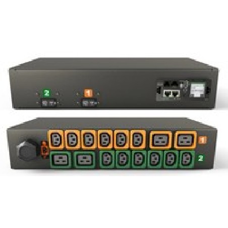 Vertiv Geist Rack PDU, Monitored (Unit Level), EC, 2U, input IEC 60309 230V 32A, locking outlets (12)C13 (4)C19