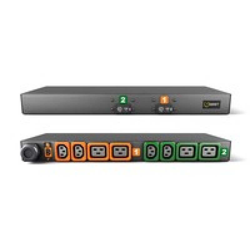 Vertiv Geist Rack PDU, Basic, 1U, input IEC 60309 230V 32A, locking outputs (4)C13 (4)C19