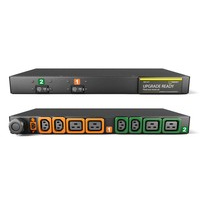 Vertiv Geist Rack PDU, Basic (upgradeable), 1U, input IEC 60309 230V 32A, locking outputs (4)C13 (4)C19 GI10048L