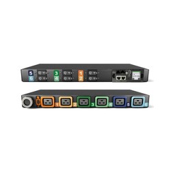 Vertiv Geist Rack PDU, Monitored (Unit Level), EC, 1U, input IEC 60309 230/400V 3x32A, locking outlets (6)C19